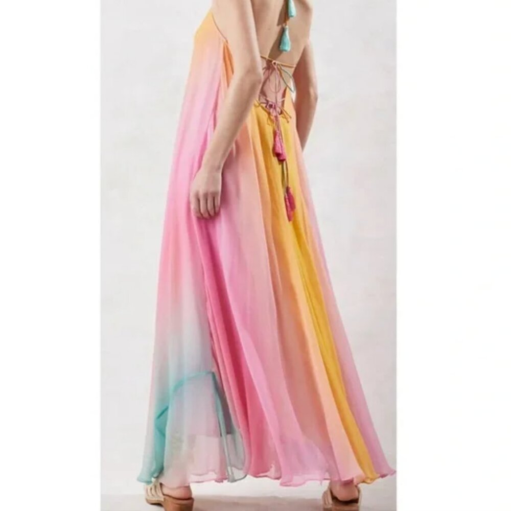 Free People Rococo Sands Crinkle Chiffon Long Dress - Picture 3 of 7